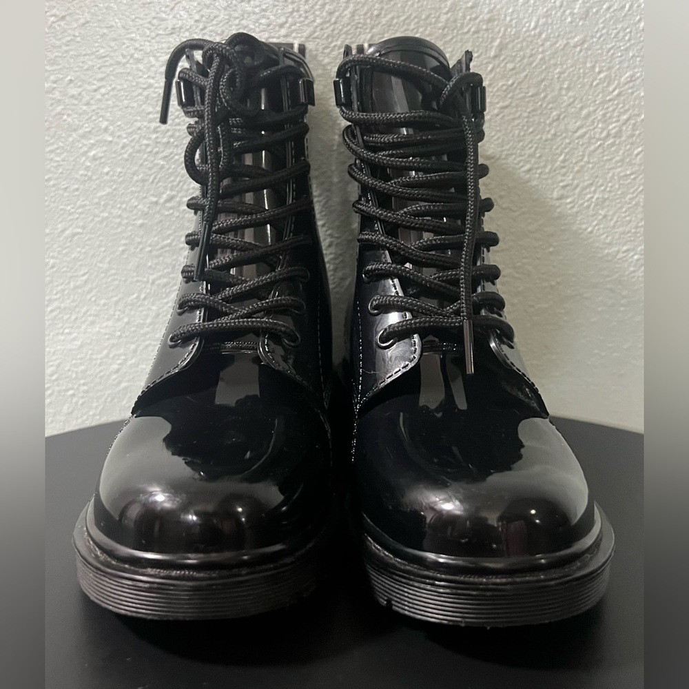 MICHAEL KORS Tavie Logo Tape Lace-Up Rain Combat Boot Fall Winter Outdoor - Picture 3 of 10